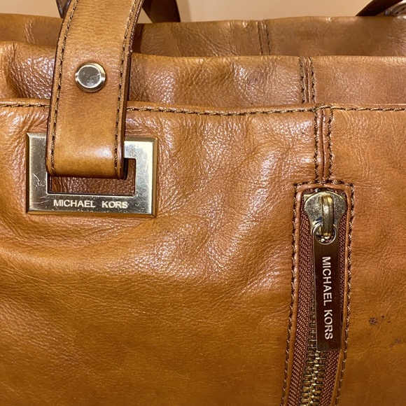 Michael By Michael Kors Vintage Tan Leather Satchel/Shoulder EUC - Picture 16 of 16